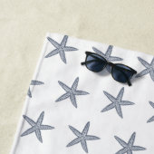 Kute Navy Blue Starfish Custom Beach Towel Strandlaken (In situ)