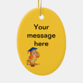 Kute nerd-uil bovenop een potlood keramisch ornament (Achterkant)