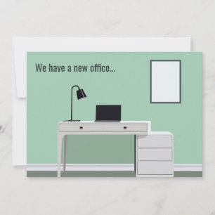 Kute New Kantoor Address Change Green Desk Moving Aankondiging