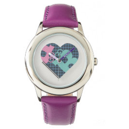 Kute Notitieboek Kleur Blauw roze MODERN Horloge
