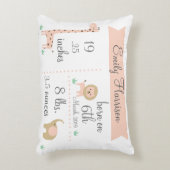 Kute Oerwoud Animals Baby Girl Announge Pillow Accent Kussen (Voorkant(Verticaal))