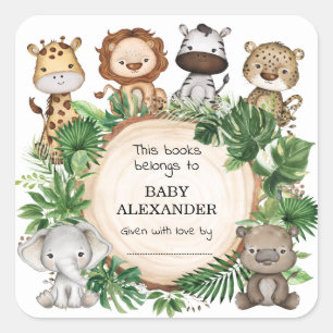 Kute Oerwoud Animals Baby shower Bookplate Labels