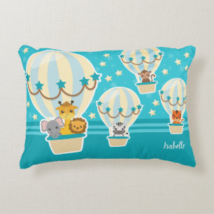 Kute Oerwouden die vliegen in luchtballonnen Accent Kussen