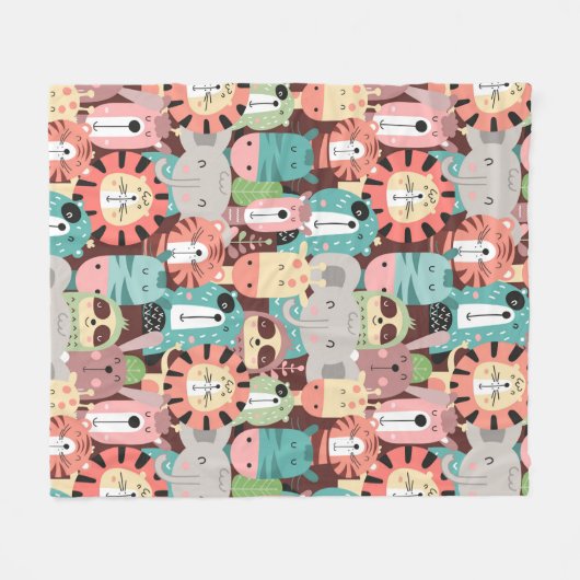 Kute Oerwouden Fleece Deken (Voorkant (Horizontaal))