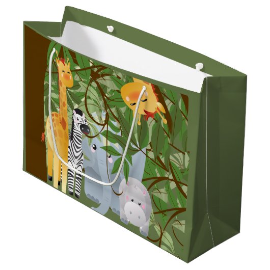 Kute Oerwouden Groot Cadeauzakje (Voorkant Gekanteld)