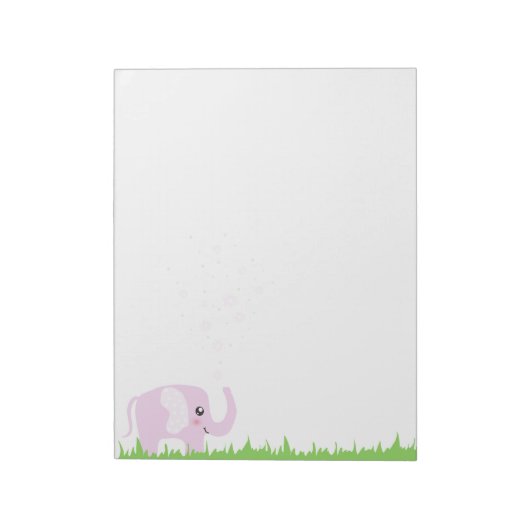 Kute olifant in girale roze en paars notitieblok (Gedraaid)