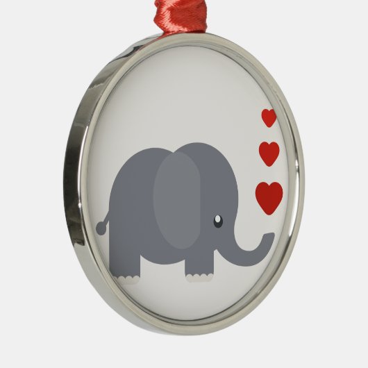 Kute olifant met hart en liefde metalen ornament (Rechts)