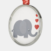 Kute olifant met hart en liefde metalen ornament (Links)