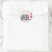 Kute olifant met hart en liefde ronde sticker (Tas)