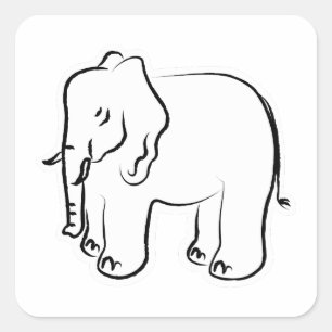 Kute olifant. vierkante sticker