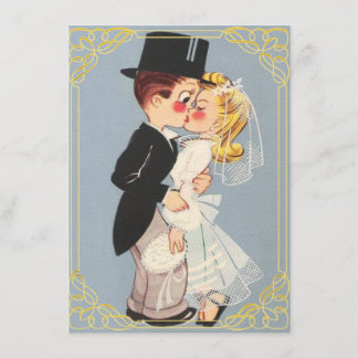 Kute omgevormde bride en bruom kaart