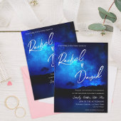 Kute onder de Stars Night Sky Typography Wedding Briefkaart