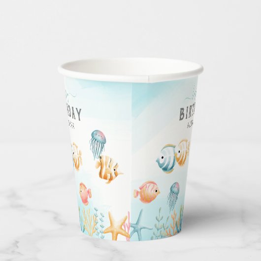 Kute onder het Zee Kinderen van zaterdag Papieren Bekers (Rechts)