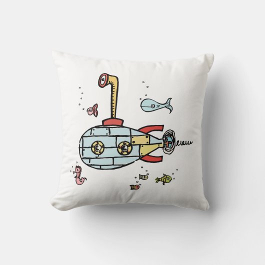 Kute onderzeeër Nautical Red Back met spots Kussen (Voorkant)