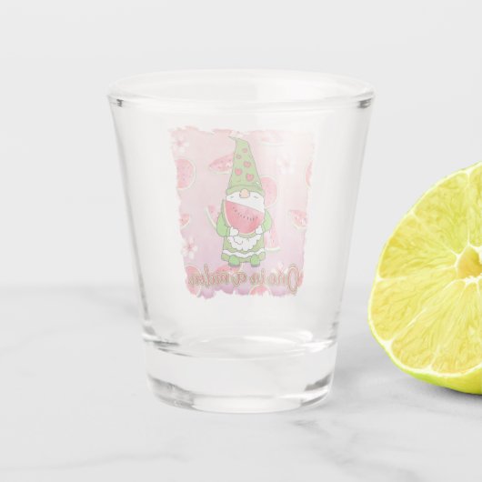 Kute one in a melon Summer Gnome Shot Glas (Achterkant)