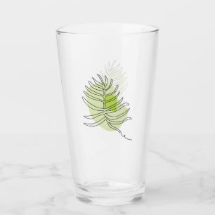 Kute one line art tropical geïsoleerd foliage gree glas