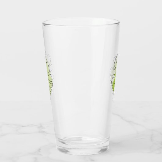 Kute one line art tropical geïsoleerd foliage gree glas (Links)