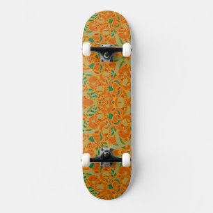 Kute oranje abstracte naadloze bloemen keramische skateboard