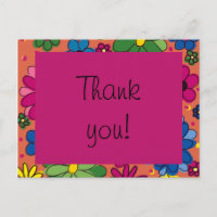 Kute Oranje en Colorful Floral Birthday Hartelijk 