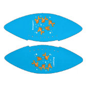 Kute oranje goudvis op blauwe cartoon illustratie american football (Panelen)