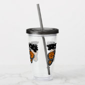 Kute Oranje Monarch Butterfly Acryl Drinkbeker (Links)