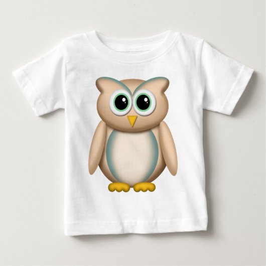 Kute Owl met blauw - Baby T-Shirt (Voorkant)