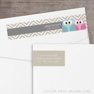 Kute Owl op Branch Baby Girl of Boy Shower