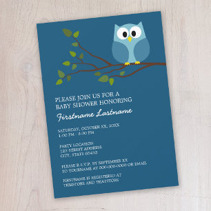 Kute Owl op Branch Baby Shower Kaart