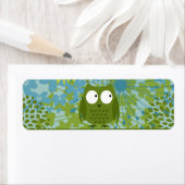 Kute Owl op hartlint met Floral Pattern Etiket (Insitu)