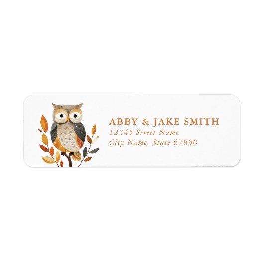 Kute Owl Return Address Labels (Voorkant)