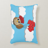 Kute Owl vliegen met hartballonnen Accent Kussen (Voorkant(Verticaal))
