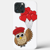 Kute Owl vliegen met hartballonnen Case-Mate iPhone Case (Achterkant)
