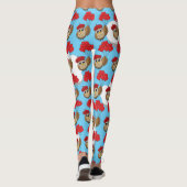 Kute Owl vliegen met hartballonnen Leggings (Achterkant)