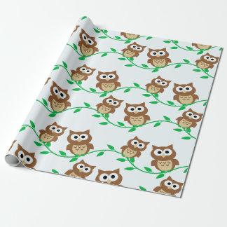 Kute Owl Wrapping Paper Cadeaupapier