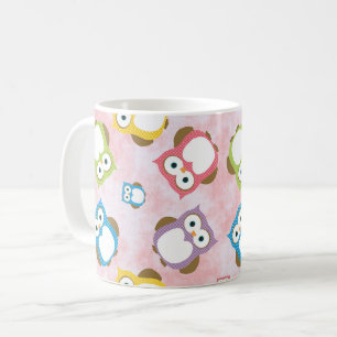 Kute Owls, Owl Pattern, Colorful Owls, Baby Owls Koffiemok