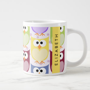 Kute Owls, Owl Pattern, Colorful Ownership, Jouw n Extra Grote Beker