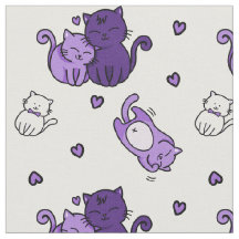 Kute Paarse katten op Witte Cheeky® Cat Lovers