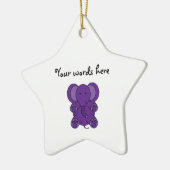 Kute paarse olifant keramisch ornament (Links)