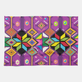 Kute paarse, oranje patroon Mochila art Theedoek