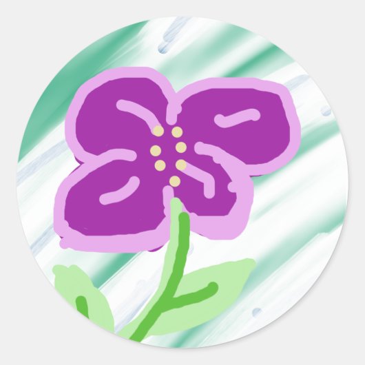 Kute Paarse ventilator Ronde Sticker (Voorkant)