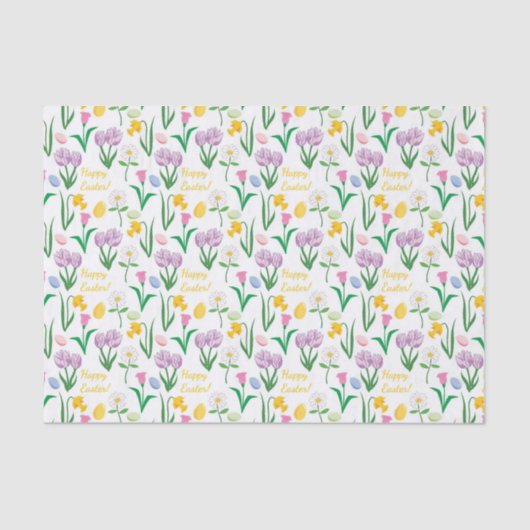 Kute paasbloem en eipatroonweefsel tissuepapier (Voorkant)