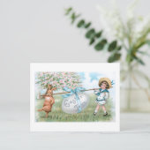 Kute paasbundel en kind briefkaart (Staand voorkant)