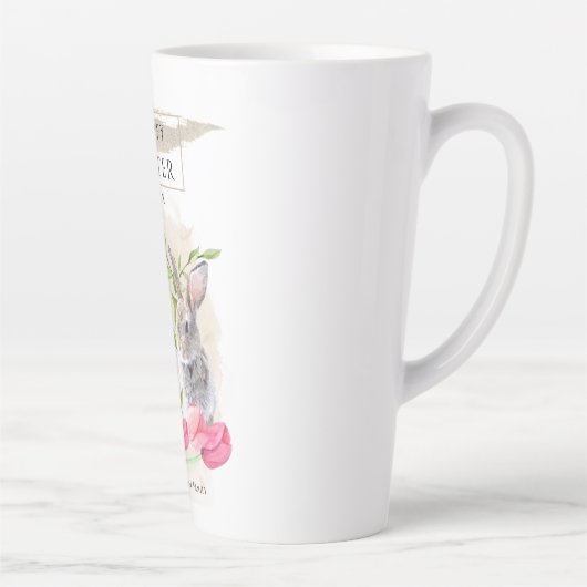 Kute paasbunnies | Happy Easter Waterverf Art Latte Mok (Rechts)