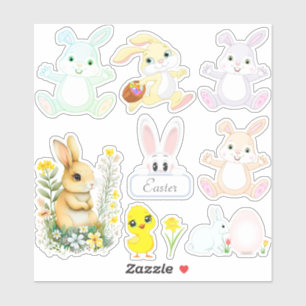 Kute paasbunnies sticker