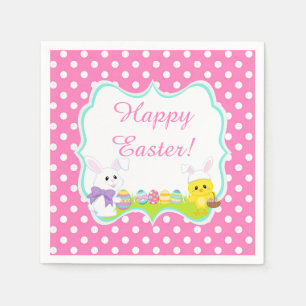 Kute Paasbunny en Chick Easter Hunt Servet
