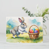 Kute paasbunny feestdagenkaart (Staand voorkant)