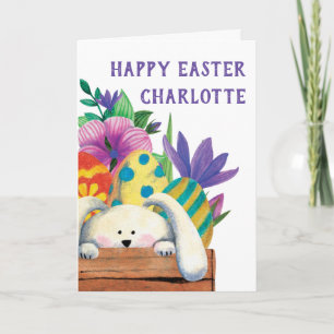 Kute paasbunny na paaskaart kaart