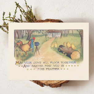 Kute  paaskip die voor familiefoto's gebruikt feestdagenkaart