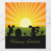 Kute paaspaaseieren wijn etiket (Enkel label)