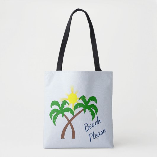Kute palm Beach Please Canvas tas (Voorkant)